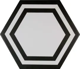 Sol Black 8×9 Hexagon Deco Field Tile Semi-Matte