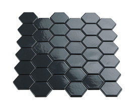 Multiplier Dark Grey 2″ Hexagon Mosaic Glossy