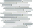 Bliss Element Glass Shades Of Grey Blend 12×12 Random Strip Mosaic
