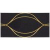 Ellington Ebony & Brass 6×13 Swing Decorative Tile Honed