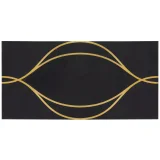 Ellington Ebony & Brass 6×13 Swing Decorative Tile Honed
