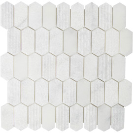 Shift White 3X5 Petit Picket Mosaic Textured