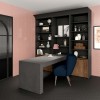Artistic Reflections Rose 2x10 and Onyx Matte Hexagon Mosaic