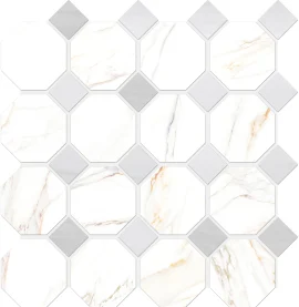 Cava Bianco 12×12 Octagon Mosaic Satin Rectified