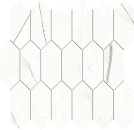 Beyond Calacatta Classic White 2×5 Picket Mosaic Matte