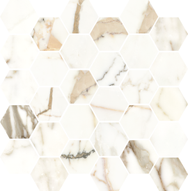 Eesome Gold 13×13 Hex Mosaic Mix Rectified
