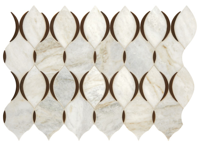 Presario Lumen White Blend 11×7 Modern Lantern Mosaic Polished