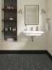 Neoconcrete White 12x24 Light Polished and Charcoal 3D Cube Mosaic