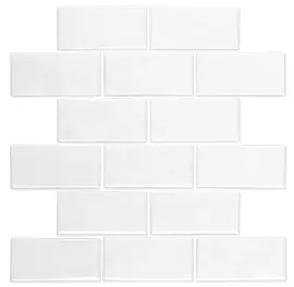 Artezen Elegant White 2×4 Brick-Joint Mosaic Glossy