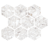 Santiago White 4″ Deco Hex Mosaic Rectified