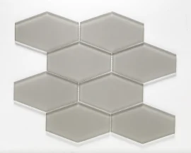 Glass Essentials Tule 11×11 Elongated Hex Mosaic Matte