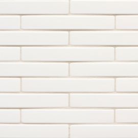 6th Avenue White 1×6 Mosaic Glossy