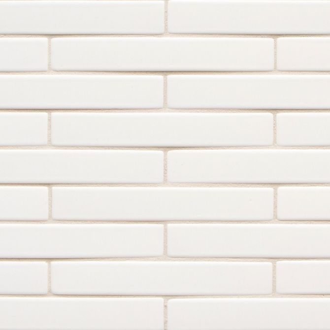 6th Avenue White 1×6 Mosaic Glossy