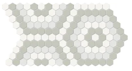 Nantucket Moss Blend 8×14 Hexagon Pattern Mosaic Matte