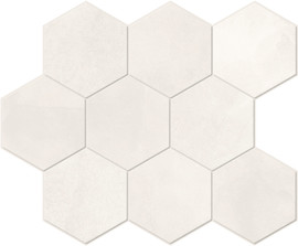 Aquarius White 4×4 Hexagon Mosaic