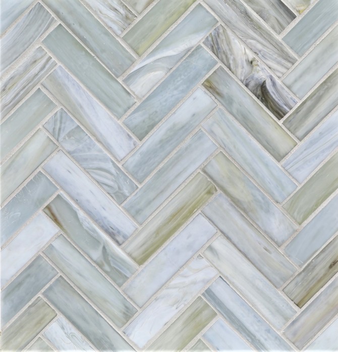 Agate Lucca 1×4 Herringbone Mosaic Silk