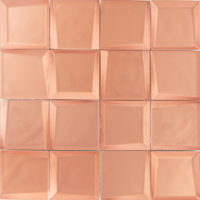 Sideview Glass Copper 3×3 Mosaic Matte