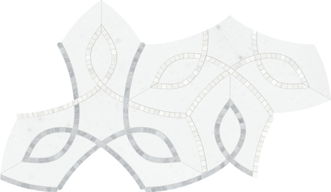 Waterjet Stone Mosaics Dove 8×14 Vine Mosaic Honed