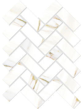 Cava Bianco 8×10 Herringbone Mosaic Satin Rectified