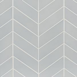 6th Avenue Pale Sky 2×6 Chevron Mosaic Glossy