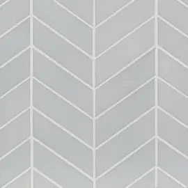 6th Avenue Pale Sky 2×6 Chevron Mosaic Glossy
