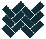 Artezen Dark Blue 2×4 Herringbone Mosaic Glossy