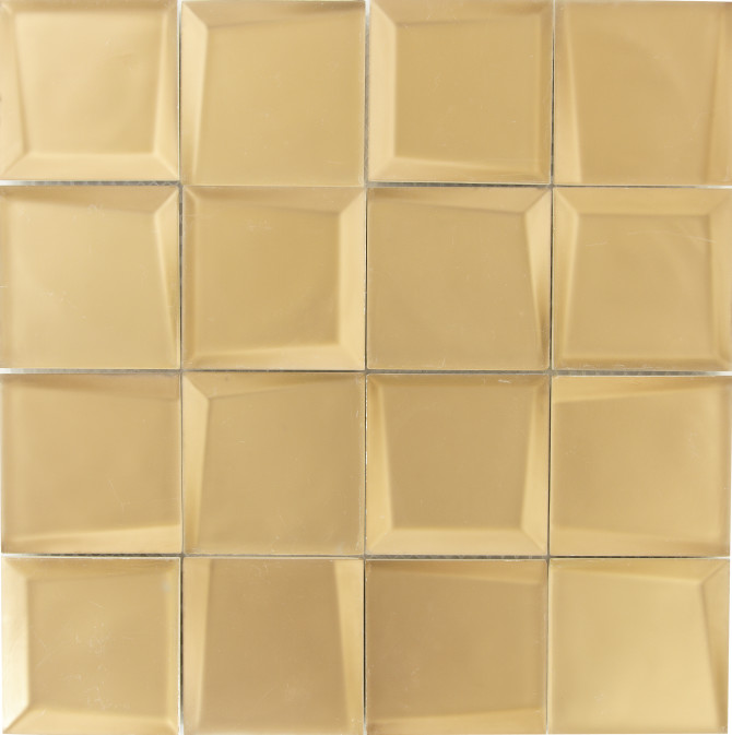 Sideview Glass Gold 3×3 Mosaic Matte