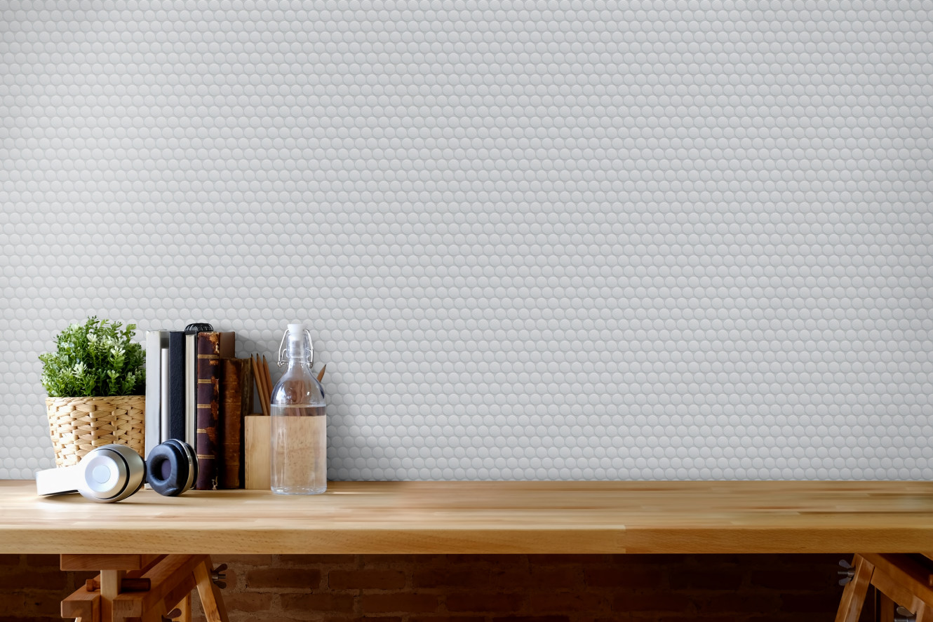 Back to Basics White Penny Round Mosaic