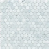 Tribeca Classic White 11×11 Penny Round Mosaic Honed
