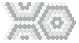 Nantucket Fog Blend 8×14 Hexagon Pattern Mosaic Matte