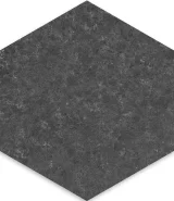 Basalt Black 10″ Hexagon Field Tile Brushed