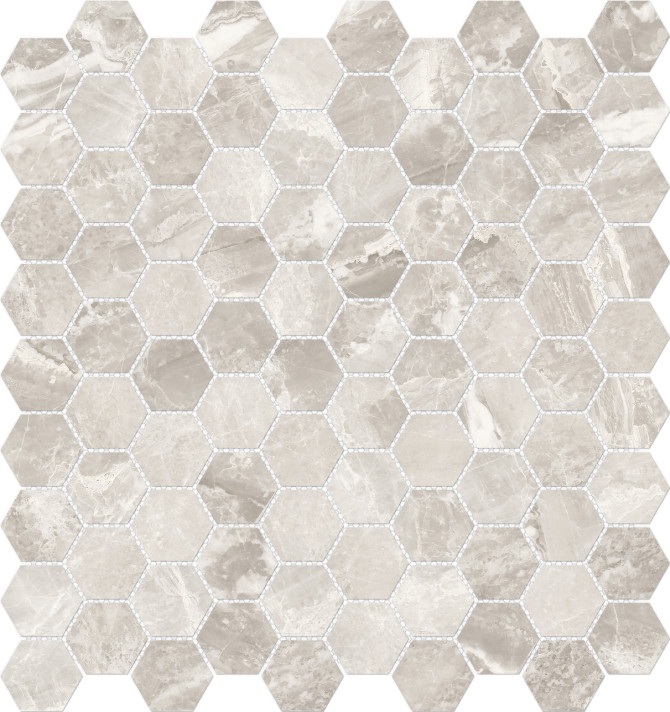 Caspar Argento 1-1/4″ Hexagon Mosaic Polished