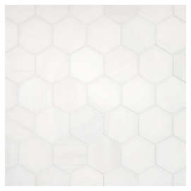 Stone Mosaic Collection Bianco Dolomiti Ultra Premium Honed 2″ Hexagon Mosaic Honed