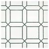 Specialty Mosaic Collection Bianco Dolomiti Select And Dutchess Green 9×9 Pickets Mosaic Honed