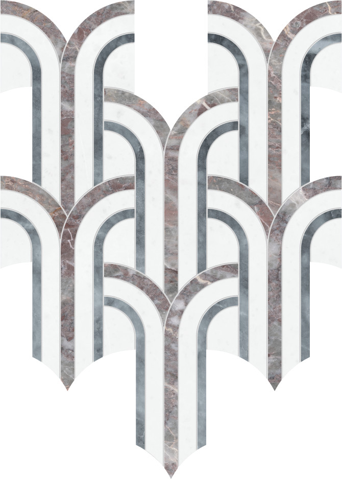 Waterjet Stone Mosaics Blush 11×12 Florence Mosaic Honed