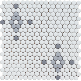 Cafe White Matte, Paris Gray Matte, And Slate Gray Matte 11×11 Salon Mosaic Matte Cafe White Matte, Paris Gray Matte, And Slate Gray Matte 11×11 Salon Mosaic Matte