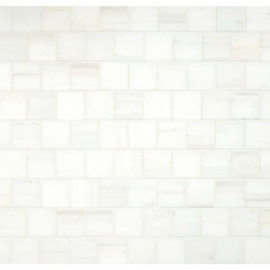 Basic Mosaic Collection Bianco Dolomiti Select Honed 1×1 Offset Square Mosaic