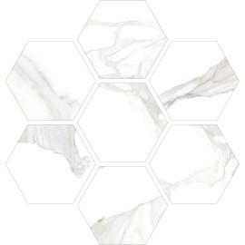 Calacatta 12×11 Hexagon Mosaic Honed Rectified