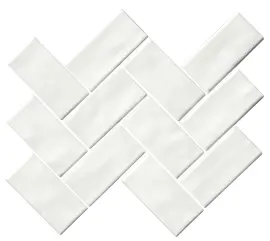 Regina White 2×4 Herringbone Mosaic Glossy