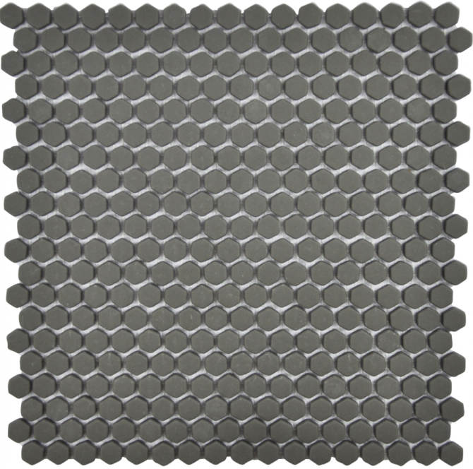 Cafe Brown Matte 11×11 Mini Hexagon Mosaic Matte
