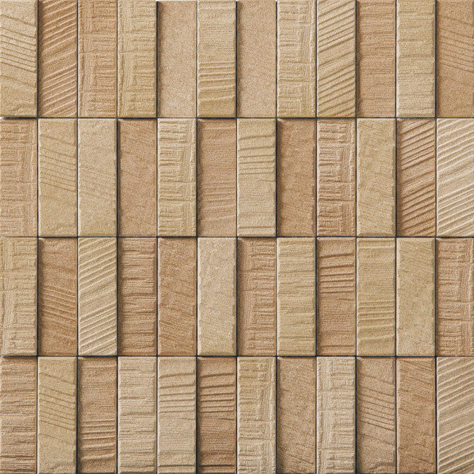 Ecocarat Roughsawn Light Brown 1×3 Mosaic