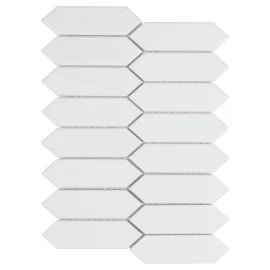 Fletcher White 10×14 Elongated Hex Mosaic