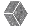 Santiago Dark Gray 3D Hex Mosaic Rectified