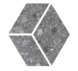 Santiago Dark Gray 3D Hex Mosaic Rectified