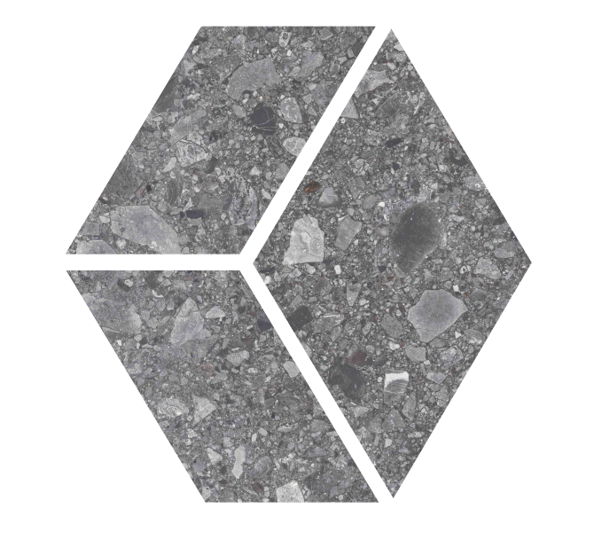 Santiago Dark Gray 3D Hex Mosaic Rectified