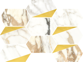 Eesome Gold 10×14 Copper Hex Decorative Tile Satin Rectified