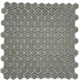 Mosaics Taupe 1″ Hexagon Mosaic Gloss