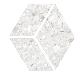 Santiago White 3D Hex Mosaic Rectified