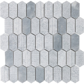 Shift Grey 3X5 Petit Picket Mosaic Textured