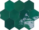 Zellige Hexa Emerald 7/16×7-3/8 Rounded Edge Glossy